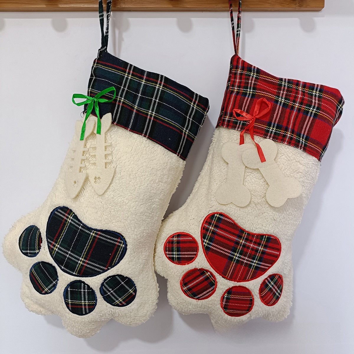 Christmas Plush Bear Paw Hanging Decoration