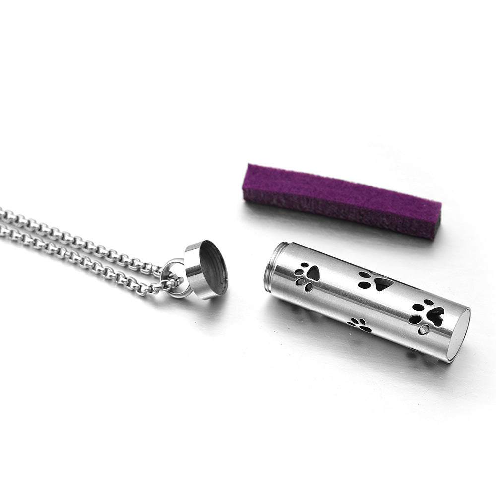 Long strip-shaped stainless steel necklace