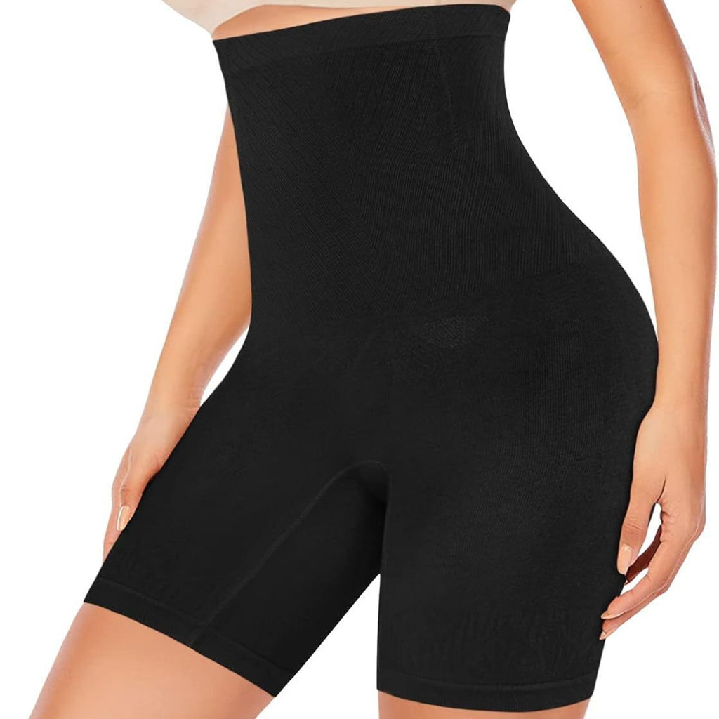 High-waisted stretch tummy-restricting pants