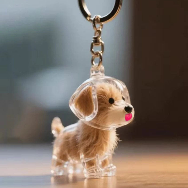 Cartoon Pet Hair Storage Keychain Pendant