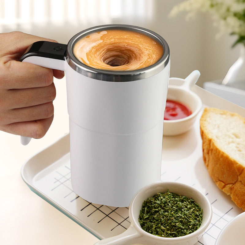 Intelligent temperature measurement, magnetic, and automatic stirring cup
