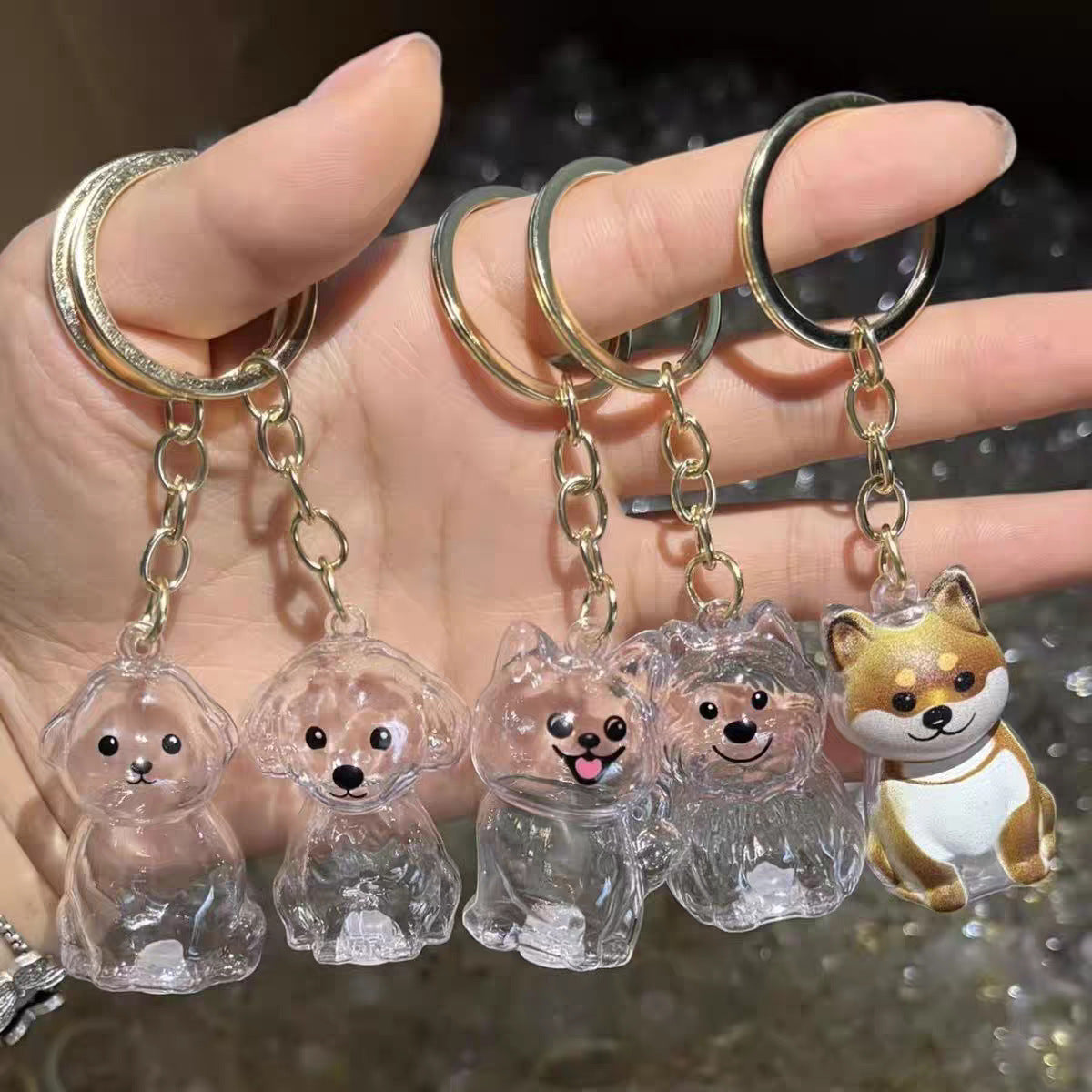 Cartoon Pet Hair Storage Keychain Pendant