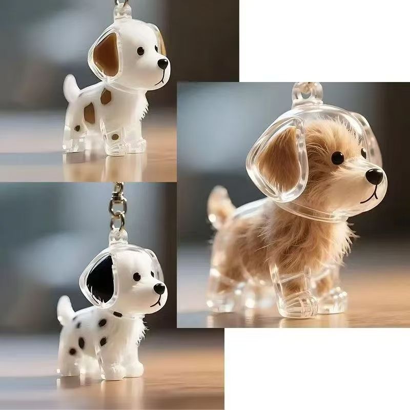 Cartoon Pet Hair Storage Keychain Pendant