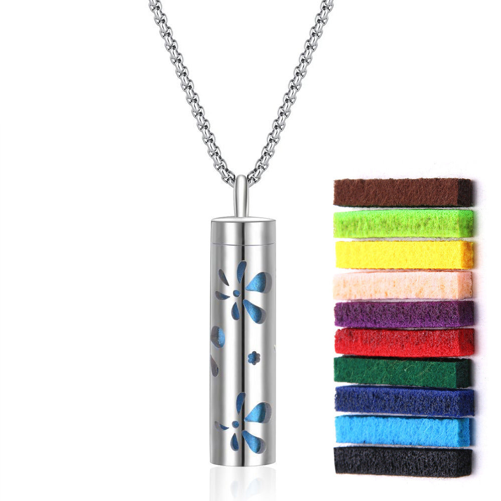 Long strip-shaped stainless steel necklace
