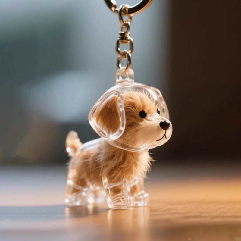 Cartoon Pet Hair Storage Keychain Pendant