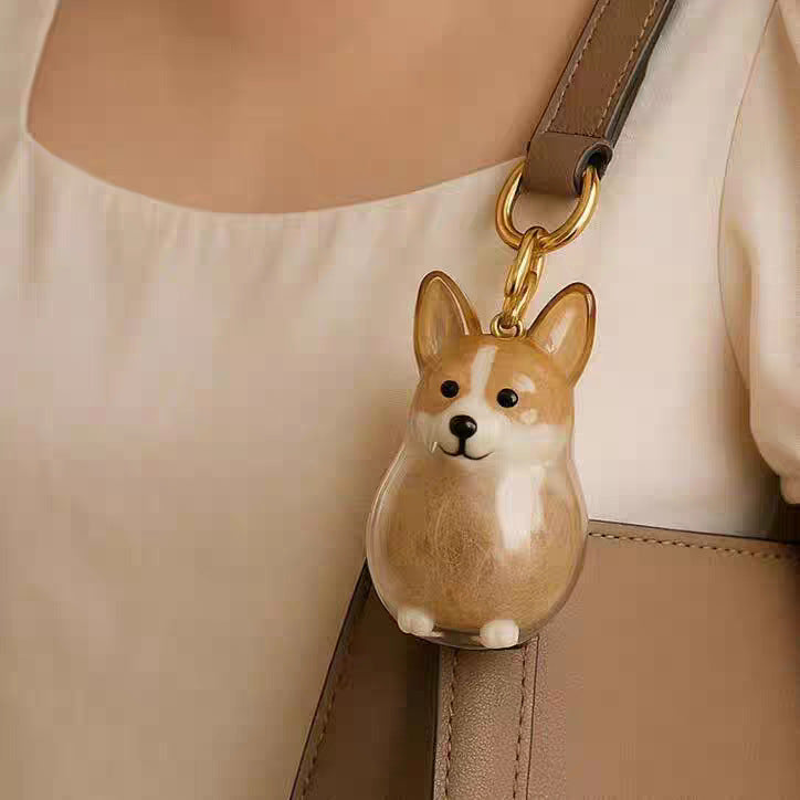 Cartoon Pet Hair Storage Keychain Pendant