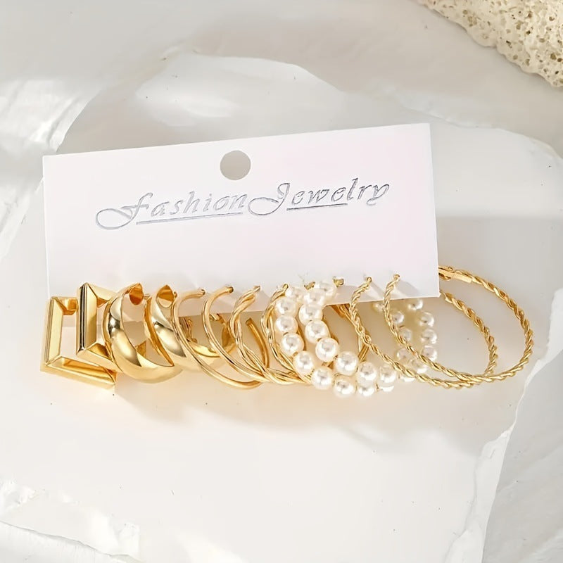 Geometric Metal Women's Earrings Set