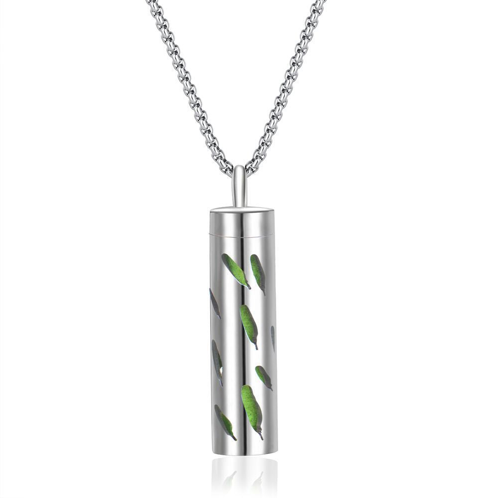 Long strip-shaped stainless steel necklace
