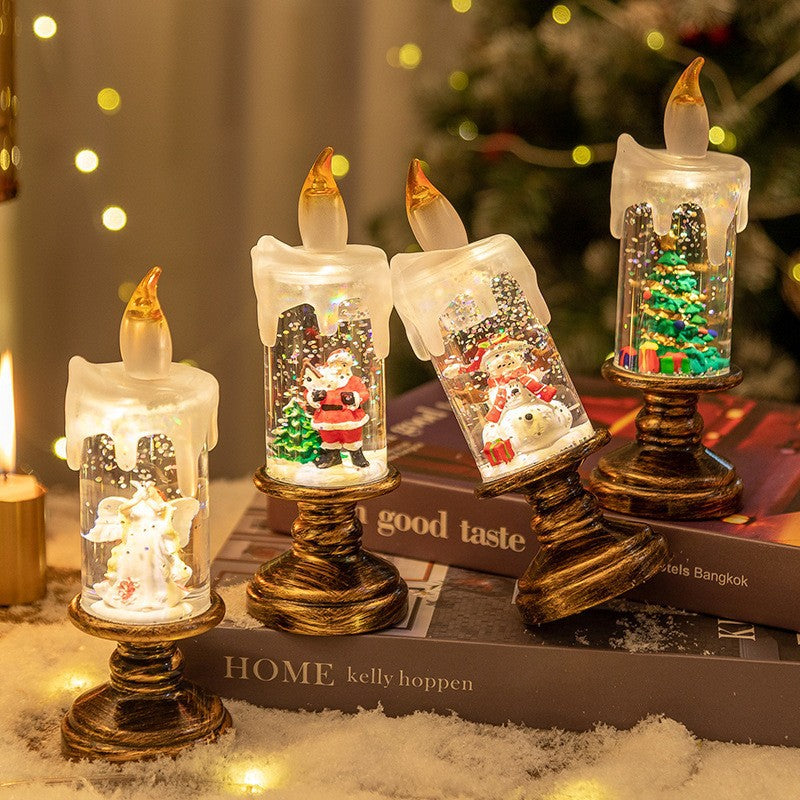 Snowfall Christmas Crystal Lamp