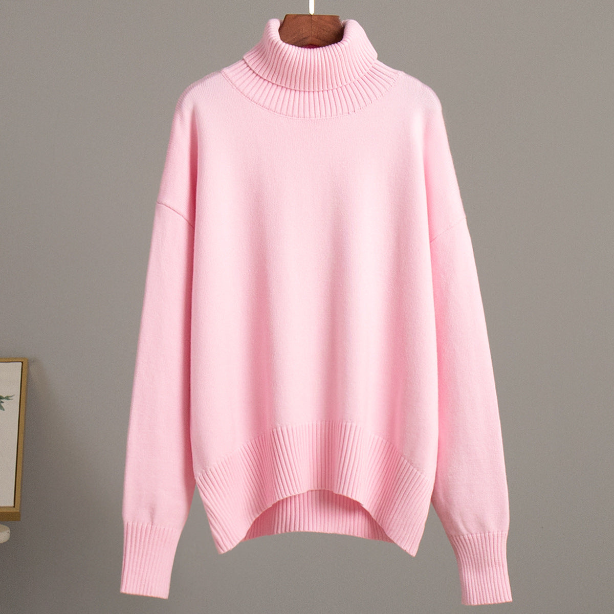 Loose Fit High Neck Knit Sweater
