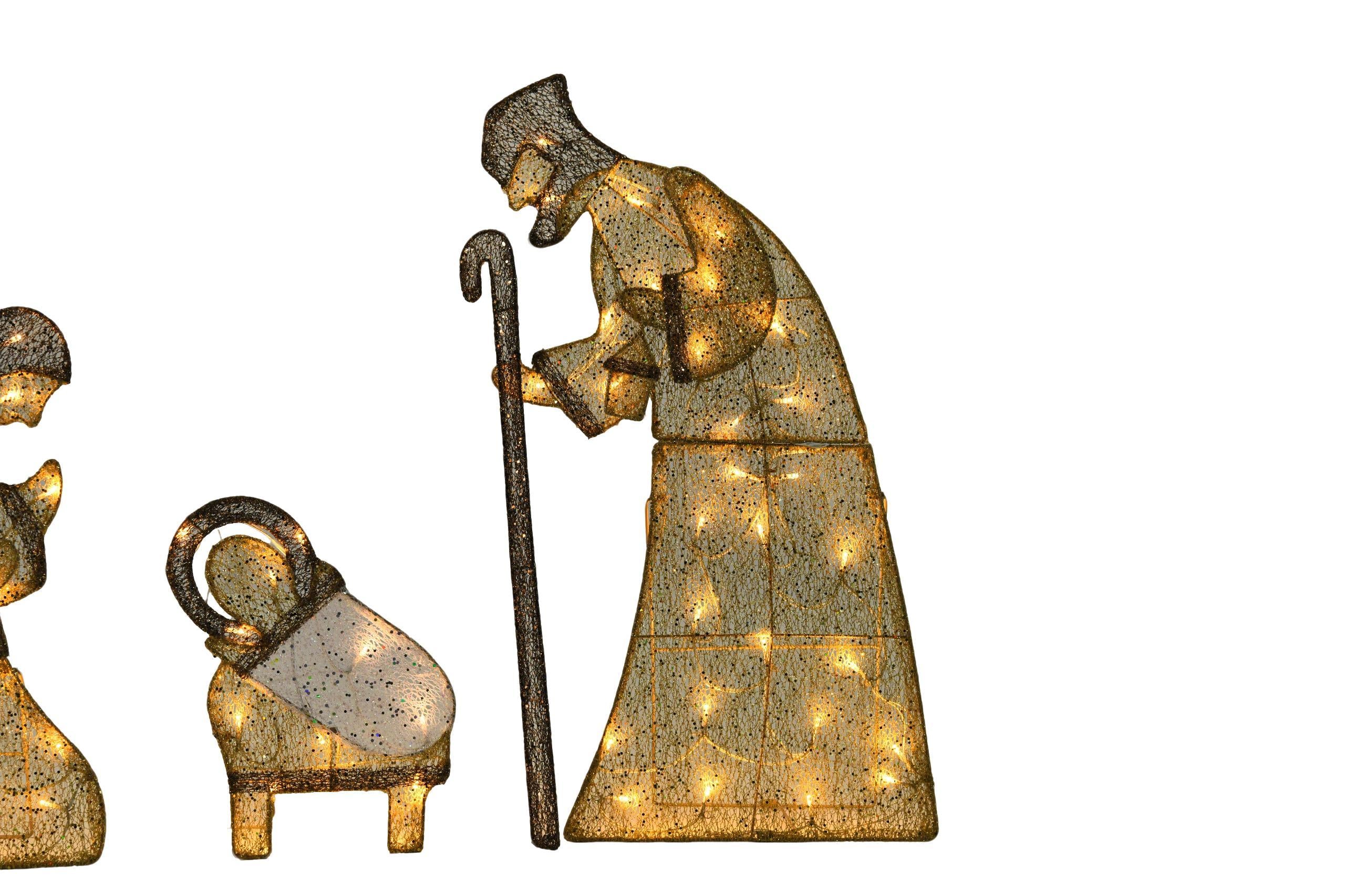 Nativity Scene Warm White Always Bright Decoration Christmas Religious Scene Indoor And Outdoor Atmosphere Faith Decorations