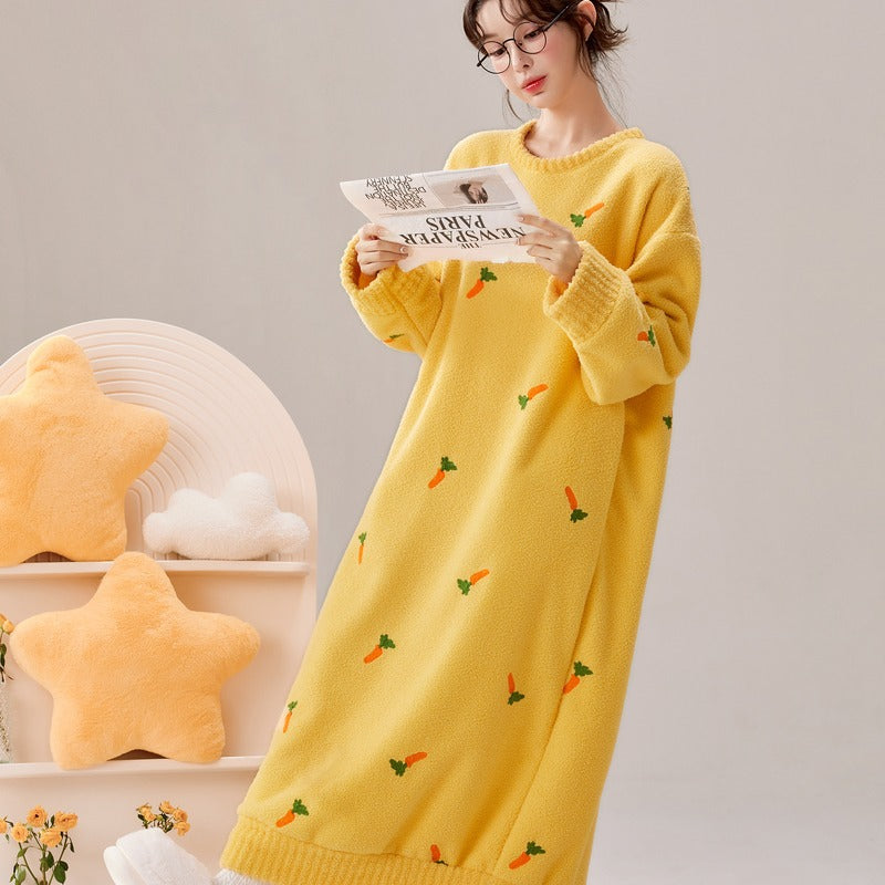 Coral Fleece Pajama Nightgown