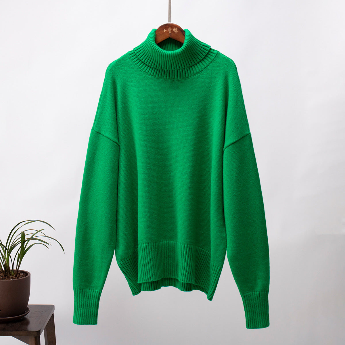 Loose Fit High Neck Knit Sweater