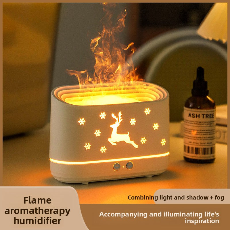 Creative Flame Simulation Humidifier with Aroma Diffuserr