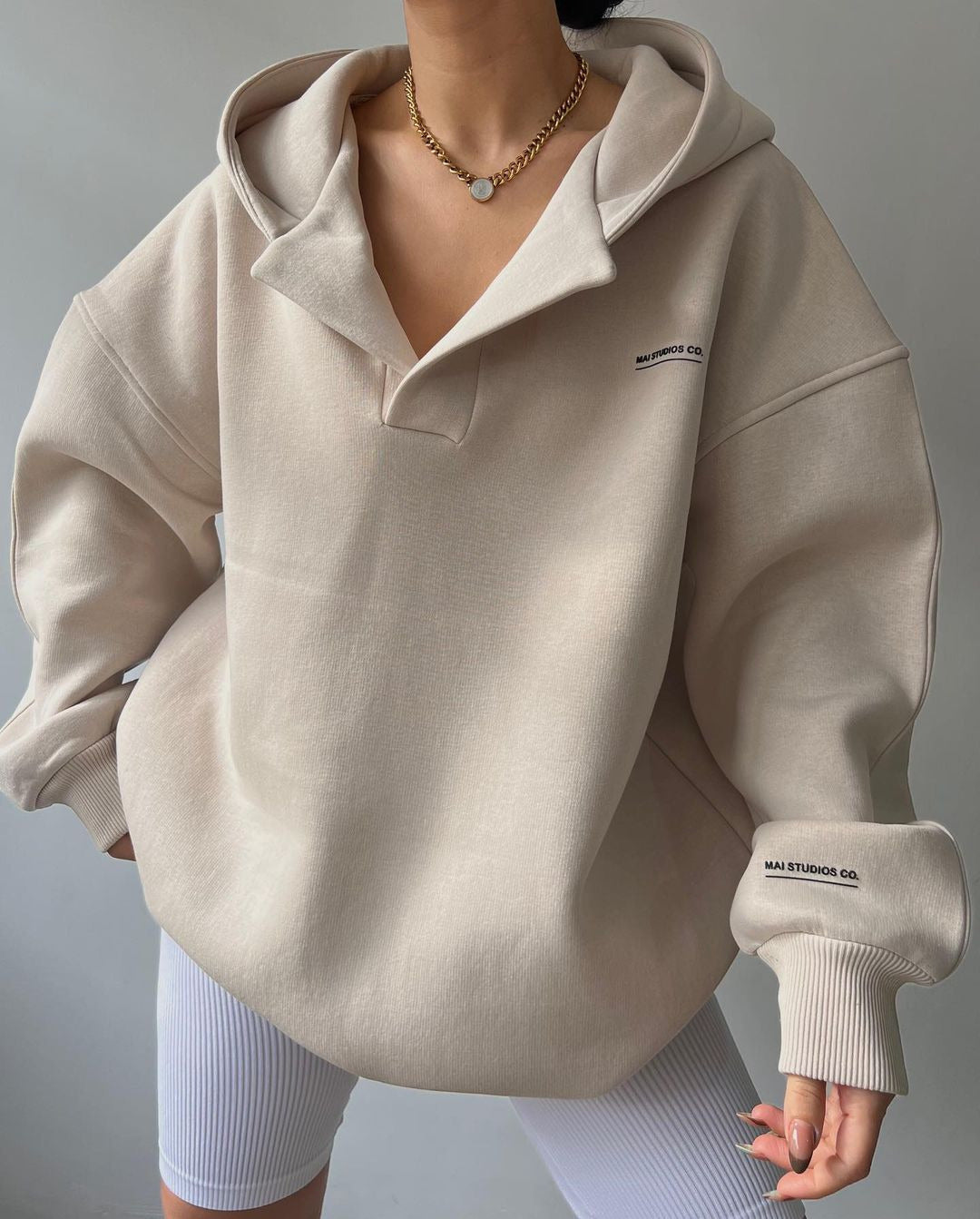 Thick-fabric Hooded Long-Sleeved Versatile Hoodie