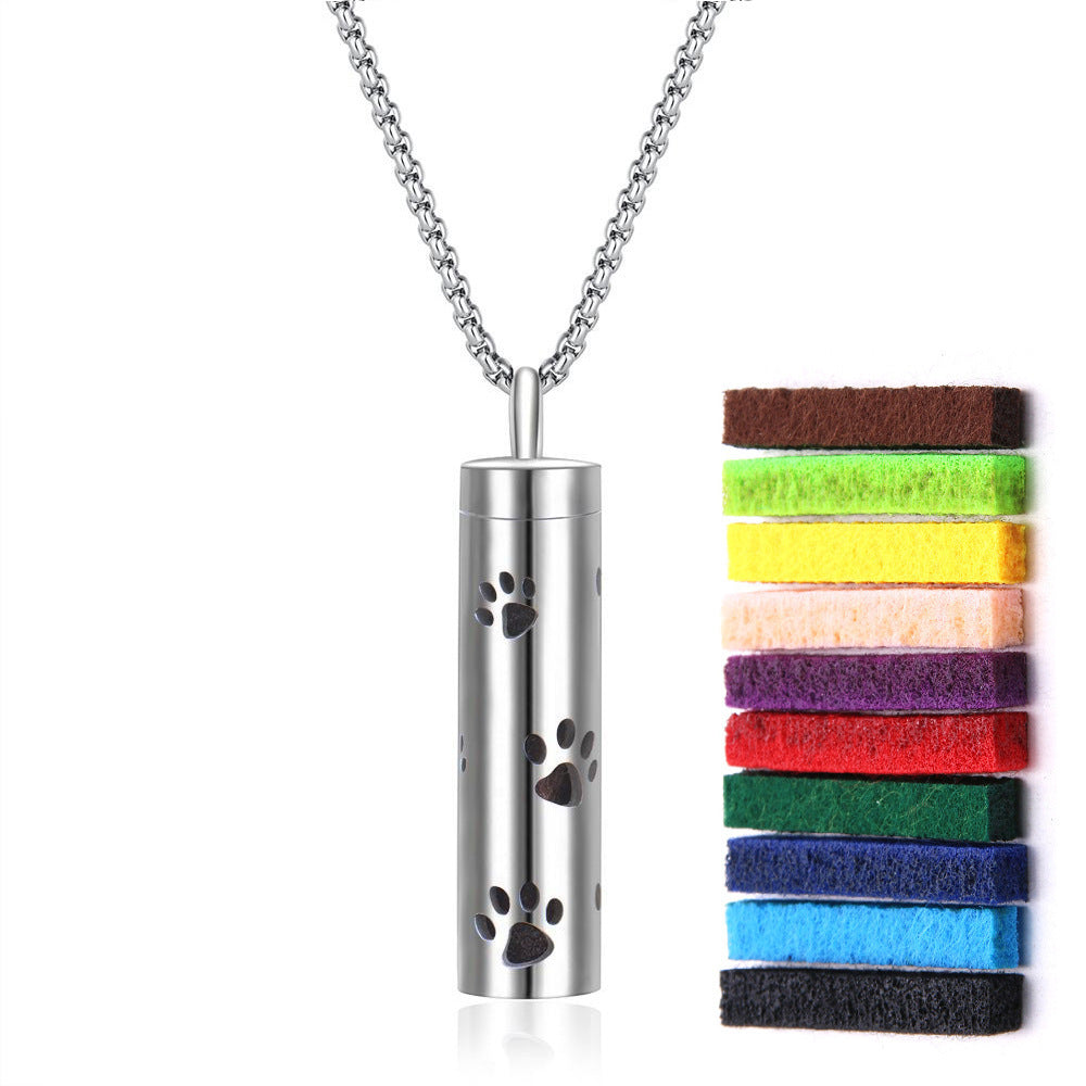 Long strip-shaped stainless steel necklace