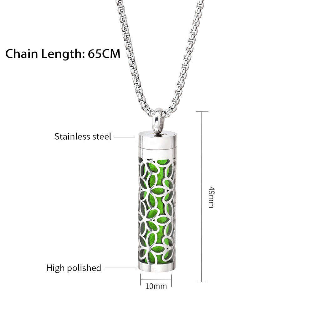 Long strip-shaped stainless steel necklace